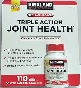 KIRKLAND Triple Acción Conjunto de Salud Tipo II Collagen, Boron y HA - 110 Conde