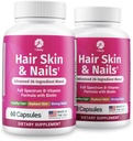 1 Body Hair Skin Nails Growth Vitamin with Biotin - Full Formula for Men & Mujer - 2 Pack
