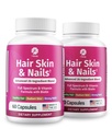 1 Body Hair Skin Nails Growth Vitamin with Biotin - Full Formula for Men & Mujer - 2 Pack