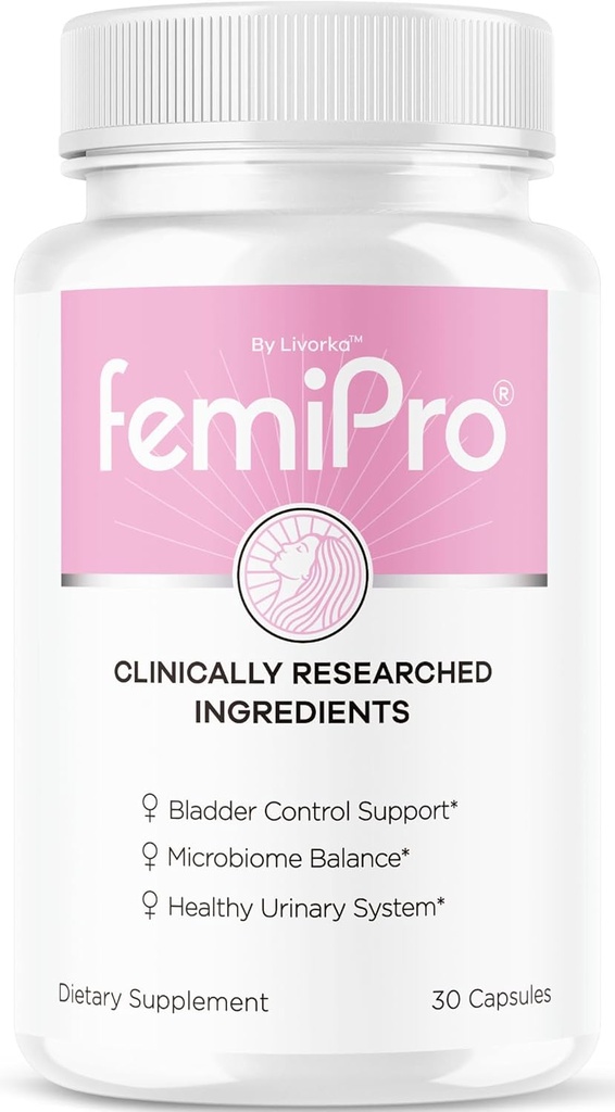 LIVORKA FemiPro Pills Control de Vejiga - Original FemiPro Capsules, Femi Pro Bladder Control Suplemento de Apoyo, Probitic FemiPro Pills for General Health and Wellness Reviews, 30 cápsulas para 1 Mes