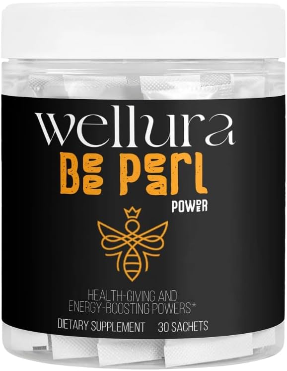 Bee Pearl Powder Suplemento, Pan de abeja, Royal Jelly, Propolis, 30 Sachets