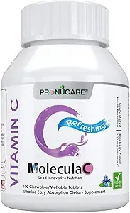 Vitamina C 100 mg Tablas de congelamiento bucal – Disolución lenta, liberación controlada " Absorción rápida, arándano natural, inmune, antioxidante " , libre de azúcar, 100 TC