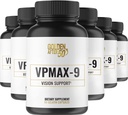 Golden After 50 VpMax-9 - Sight Care and Antioxidant Supplement with Eye Vitamins, Lutein, Lycopene and Bilberry Extract - 6 Bottles