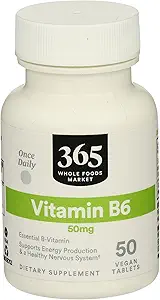 365 by Whole Foods Market, Vitamina B6 50Mg, 50 Cuenta (Pack of 2)
