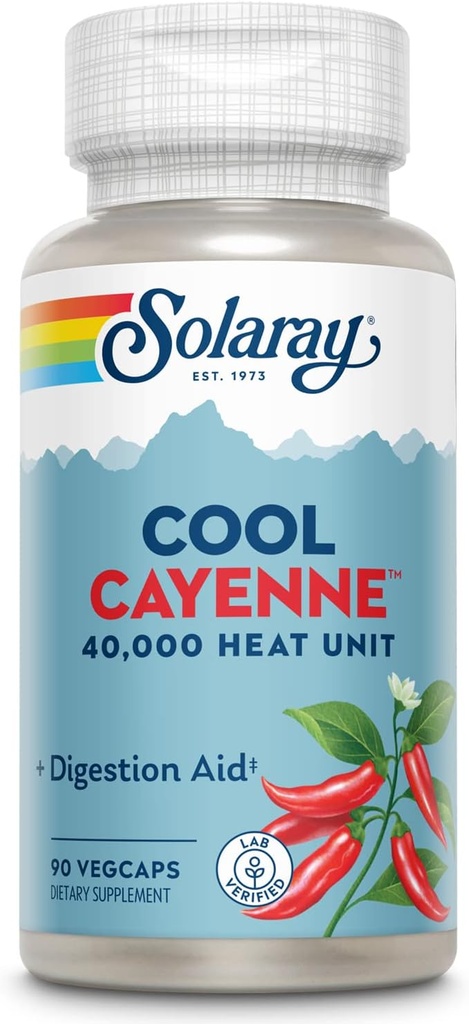 Solaray Cool Cayenne, 90 cápsulas