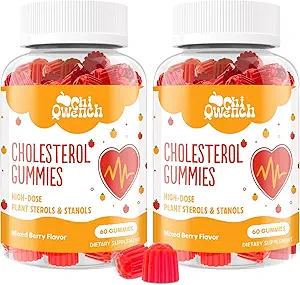 Colesterol Suplementos con 1500 Mg Plant Sterols & Stanols, Cholesterol Support Gummies, Complejo Colesteral Gummies, Maintains Normal Levels, Mixed Berry Flavor, 120 Condes