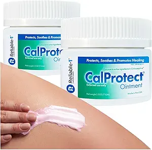 CalProtect Anti-Rash Moisturizing Ointment (2-Pack, 2.5oz, Jars) Fiable-1 Laboratorios Adult Diaper Incontinence - Skin Barrier Soothing Repair and Relief for Men &amp; Women