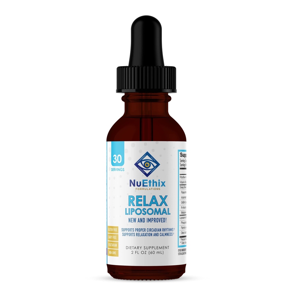 NuEthix Fórmulas Relax Liposomal Suplemento Fórmula para apoyar la relajación & calma, 2 onzas fluidas, 30 servicios