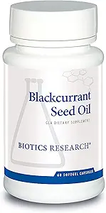 Biotics Research Blackcurrant Seed Oil 535 mg Fuente natural de Gamma Linolenic Acid GLA 80 mg softgels, Supports Cardiovascular Health, Normal Tissue Repair, Immune System, Women’s Health 60 Capsules