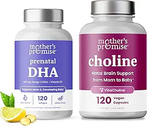 La promesa de la madre DHA prenatal " Choline Capsules Bundle
