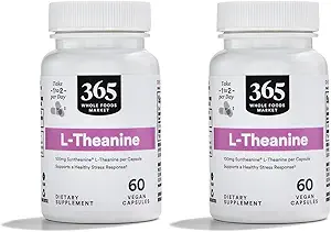 Mercado completo de alimentos, L-Theanine 100mg, 60 ct (Pack of 2)