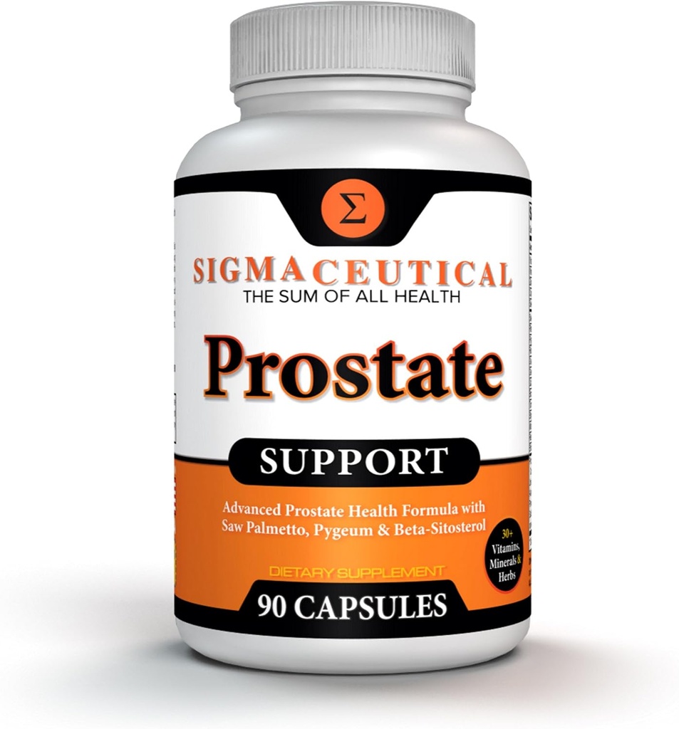 Complejo de Apoyo Prostate - Saw Palmetto & Beta Sitosterol con Pygeum Bark - Soporte diario de flujo urinario para hombres - 90 cápsulas de esterol de plantas naturales