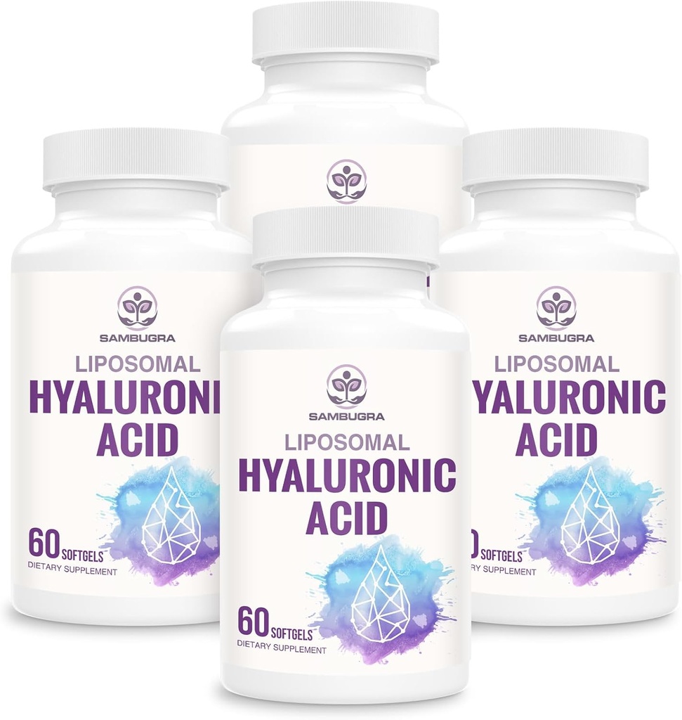 Liposomal Acid hialurónico 1000mg, alta biodisponibilidadCápsulas de ácido hialurónico, suplemento dietético Esquí y huesos, 240 cápsulas (Pack of 4)