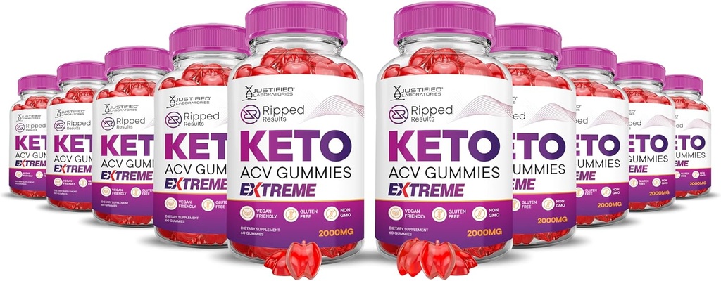 (10 Pack) Resultados rematados Keto ACV Gummies Extreme 2000MG Resultados rematados Keto Gummies Apple Sider Vinegar Formulado con Powder Pomegranate Beet Juice B12 Vegan Non GMO 600 Gummys