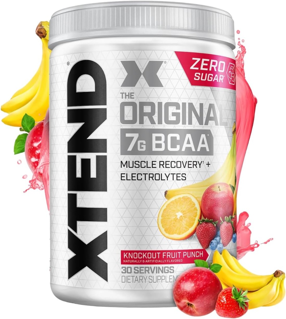 Xtend Original BCAA Powder 7g BCAA y 2.5g L-Glutamina, Sugar Free Post Workout Muscle Recovery Drink with Amino Acids for Men &amp; Women, 30 Servings