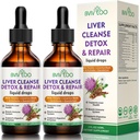 2 Pack Liver Health Liquid Drops - 2000mg Milk Thistle, Dandelion Root, Artichoke, Silymarin Extract, " Turmeric Herbs - Vegan, Non-GMO - 4 Fl Oz (120ml)