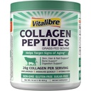 Vitalibre Bovine Collagen Peptides Powder for Women and Men, Grass-Fed Hydrolyzed Collagen Protein Type I & III, Skin, Hair, Nails, Bones, Digestion, Unflavored, Non-GMO, Keto & GF, 22 Servings, 16oz