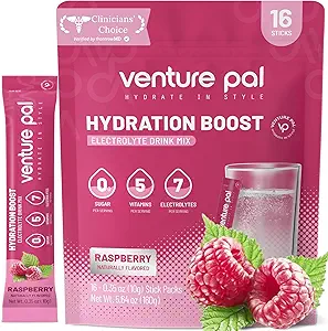 Venture Pal Sugar Free Electrolyte Powder Packets - Liquid Daily IV Drink Mix for Rapid Hydration " Party Recovery TEN 5 Vitaminas " 7 Electrolytes Anterior Keto Friendly ← Non-GMO TEN Certified Vegan TEN 16 Sticks