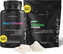 Livingood Daily Heart Valve Support Bundle - Multivitamins/Multiminerals Plus Greens Powder for a Well-Balanced & Complete Nutritional Support - Heart Health Supplements