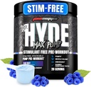 PROSUPPS Mr. Hyde Max Pump Pre Workout Powder - Stim-Free Preworkout Supports Blood Flow, Muscle Volume &amp; Endurance - Caffeine-Free Nitric Oxide Gym &amp; Fitness Supplements (Blue Razz, 20 Servings)