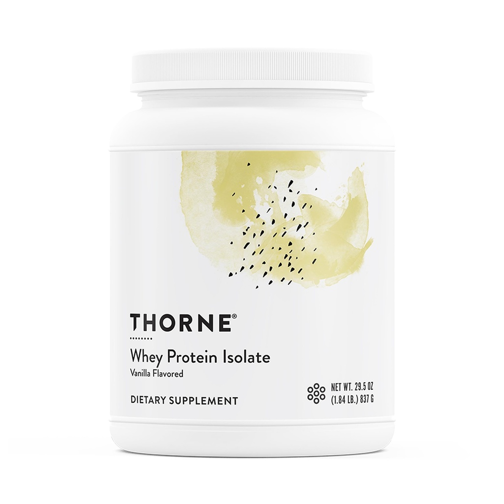 THORNE - Whey Protein Isolate - Balanced Amino Acids Profile with BCAAs - 21 Grams of Easy to Digest Whey Protein Powder - NSF Certified for Sport - Vanilla - Gluten & Soy-Free - 30 Servings