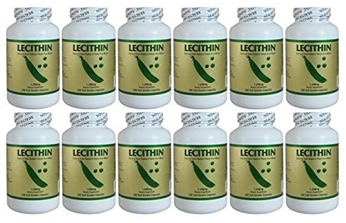 Lecithin 1200mg, 200 Softgels (12 Pack)