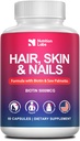 Piel de pelo y uñas Vitaminas para mujeres 100% Made in The USA – Natural Biotin 5000MCG Suplemento para el crecimiento del cabello - DHT Blocker - Non-GMO, Gluten Free-3rd Party Tested-1 Month Supply