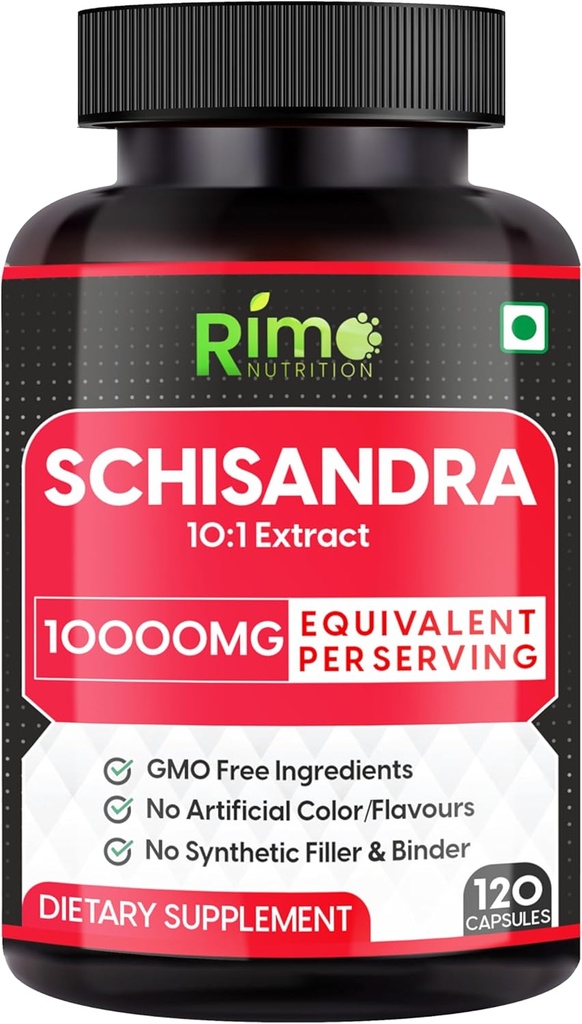 Suplemento de Schisandra - Estándarizado a Schisandrins, puro extracto de frutas Schisandra Chinensis, 120 cápsulas