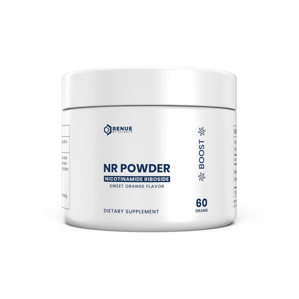 Renue By Science Nicotinamide Riboside tención 1000mg Nicotinamide Powder - High Strength NR NAD Powder Sublingual Citrus Burst Flavor ← Manufactured in The USA " Third-Party Tested ← 60 Servings