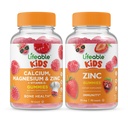Lifeable Calcium Magnesium & Zinc Kids + Zinc Kids, Gummies Bundle - Great Tasting, Vitamin Supplement, Gluten Free, GMO Free, Chewable Gummy