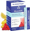 Electrolitos Blueshift - Electrolitos Naturales Packets de Polvo, Packs de Hidratación Orgánica, Mezcla de Bebida Electrolítica Pegatinas sin azúcar, Empaquetado de Servido Único - Sabor de limón, Pegatinas de Polvo (10 Pack)