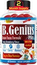 B.Genius Calming Ashwagandha Gummies for Kids and Teens ← Calm Sleep and Relax Mood ← Kids Gummies for Daily Focus ← All Natural Vegan Raspberry Flavor, Non-GMO, Third-Party Tested tención 60 Ct
