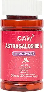 CAW Astragaloside IV Immune Support Silencio Max Absorption Anti-Aging Suplemento Silencio 50mg 30 Enteric-Coated Vegetarian Capsules