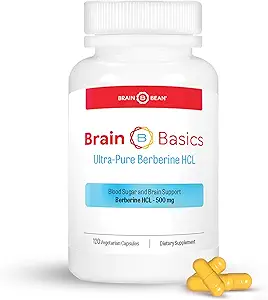 Bean Ultra - Suplemento de HCL de Berberina pura 500 mg para la salud cerebral - No GMO, 120 cápsulas Vegan libres de gluten de suplemento de beberina (Fabricación en EE.UU.)