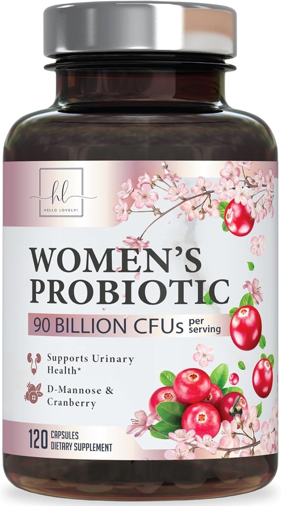 Probióticos para Mujeres Apoyo a la Salud Digestiva - 90 Billones Probiótico de Mujeres CFU, 16 Strains, Arándano, Probiótico Vaginal con Prebióticos, PH, Immune, Urinary, " Apoyo a la Salud Femenina, 120 cápsulas