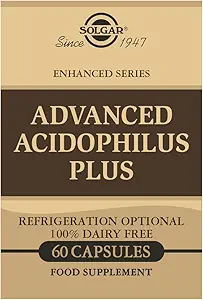 Solgar Advanced Acidophilus Plus, 60 cápsulas vegetales - Apoya Flora Intestinal Saludable - 500 millones de microorganismos Por Servir - Gluten &amp; Dairy Gratis - Vegetariano - 60 Serviciones