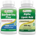 Mejores Naturales Berberina Plus 1000 mg " Ácido Alfa Lipoico 600 mg