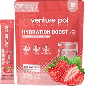 Venture Pal Sugar Free Electrolyte Powder Packets - Liquid Daily IV Drink Mix for Rapid Hydration " Party Recovery TEN 5 Vitaminas " 7 Electrolytes Anterior Keto Friendly ← Non-GMO TEN Certified Vegan TEN 16 Sticks