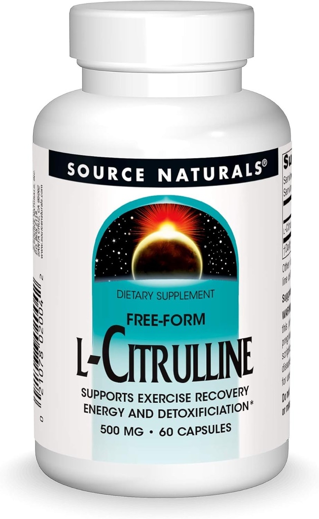 Source Naturals L-Citrulline - Supports Exercise Recovery, Energy and Detoxification*, 500 mg - 60 Capsules