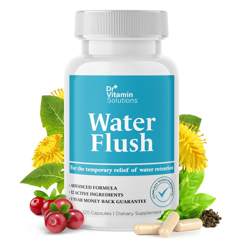 DR VITAMIN SOLUTIONS Diuretic Water Pills for Weight Control - Instant Relief from Bloat and Swelling - Green Tea, Cranberry, Dandelion Leaf Extract - Water Retention Pills for Women &amp; Men, 120 Caps
