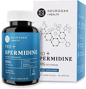 Neurogan Spermidine PRO Supplement Capsules - 50mg Por Serving, 60-Day Supply - Ausorción mejorada para la función celular, envejecimiento saludable - Wheat Germ Extract, Spermidine Supplements for Men &amp; Women
