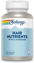 SOLARAY Peluquería Nutrientes con L-Cysteine - Vitaminas para el cabello con biotina para el crecimiento del cabello - Esquí de pelo y uñas Vitaminas para Mujeres y Hombres - Lab Garantía Verificada, 60 días - 60 Servimientos, 120 VegCaps