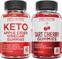 60 Keto Manzana Cider Vinegar Gummies Pérdida de Peso Avanzada + 60 Gummies de cereza Tart con extracto de semilla Celery