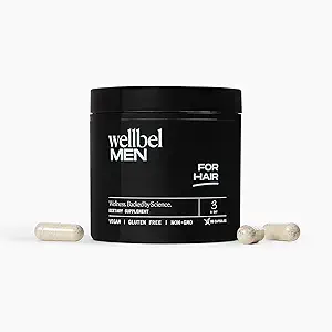 WELLBEL Hombres suplemento limpio para el cabello, la piel y las uñas, Vegan, Gluten Libre y No GMO 90 Conde