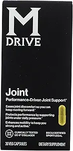 Mdrive Joint Support Supplement for Men - Supports Healthy Joint Function, Flexibility, Comfort & Mobility - Características UC-II Collagen, Turmeric Curcumin & Sodium Hyaluronate from Hyaluronic Acid, 30ct