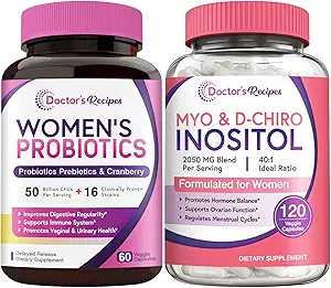 Recetas de doctores Probióticos femeninos e Inositol Bundle - Gut, Vaginal, Salud Reproductiva de orina para mujeres