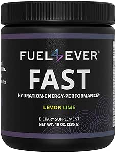 Fuel 4 Ever Fast Fasting Electrolyte Powder | with Creatine, Essential Amino Acids & Green Tea Extract | No Sugar, No Artificial Sweeteners or Ingredients | Lemon Lime Flavor 30 Servings