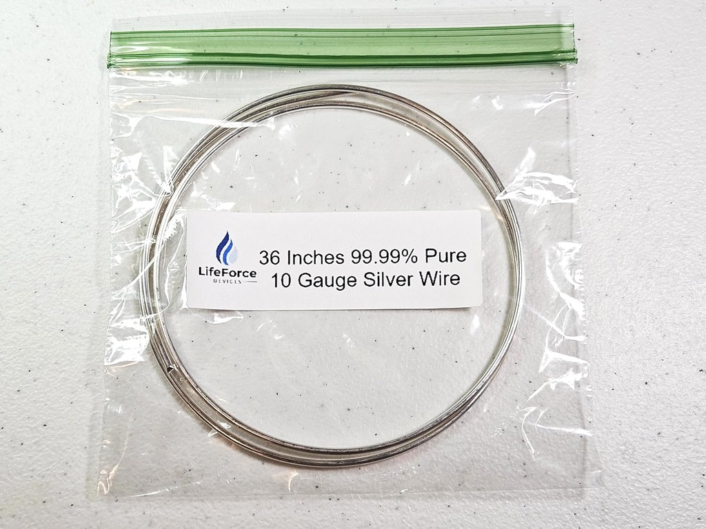 Pure Silver Generator Wires – 9999 Silver Electrodes – Pre-Cut 36-Inch 10 Gauge Wires – Fits LifeForce Generators