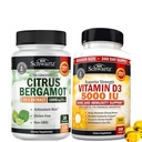 Vitamina de alta resistencia D3 5000 UI 125 mcg (1 año de suministro) Más 1000 mg Citrus Suplemento de Bérgamo (1 mes de suministro)
