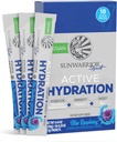 Sunwarrior Hydration Powder Electrolyte Packets Powder B12 Elderberry ← Blue Raspberry Flavored 18 Stick Packs 126g Pouch ← Vegan y Sugar con base vegetal gratis